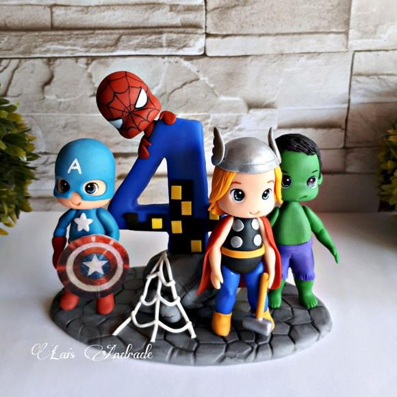Topo de Bolo Super-heróis