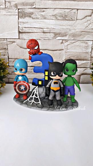 Topo de Bolo Super-heróis