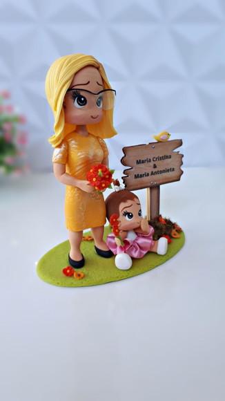 Topo de bolo vovó personalizada em biscuit