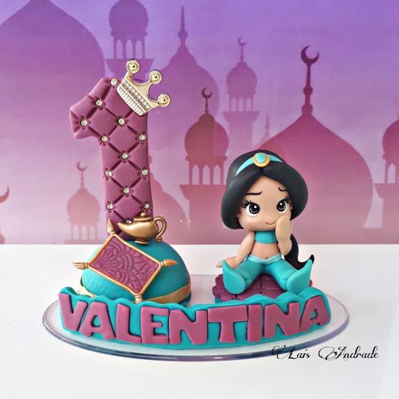 Topo de bolo Princesa Jasmine com nome