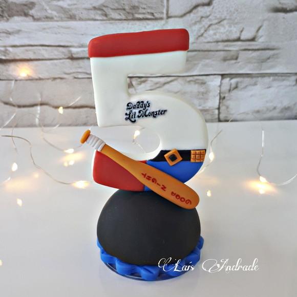 Vela Arlequina Arlequina personalizada em biscuit