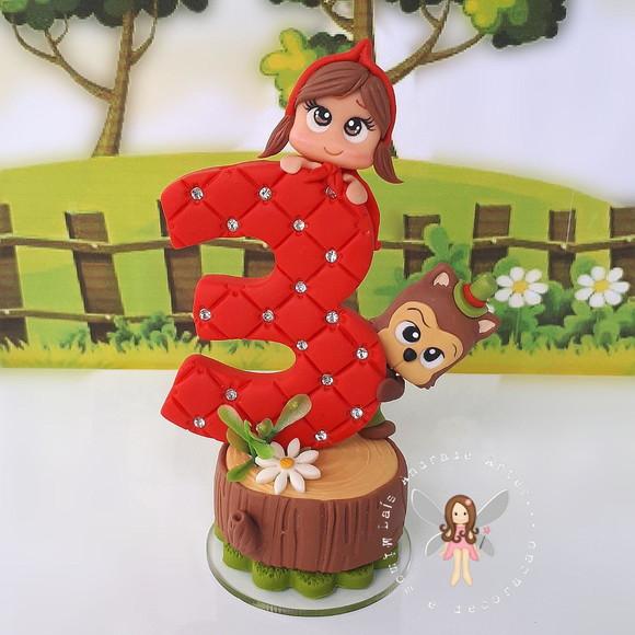 Vela Chapeuzinho Vermelho Feita em Biscuit