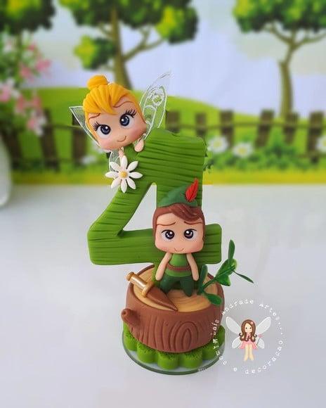 Vela Sininho e Peter Pan Feita em Biscuit