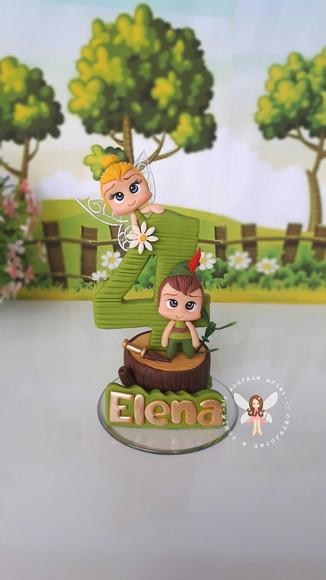 Vela Sininho e Peter Pan com nome