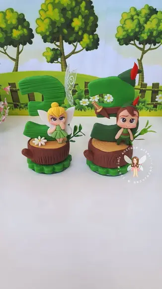 2 Velas | Sininho e Peter Pan Feitas em Biscuit