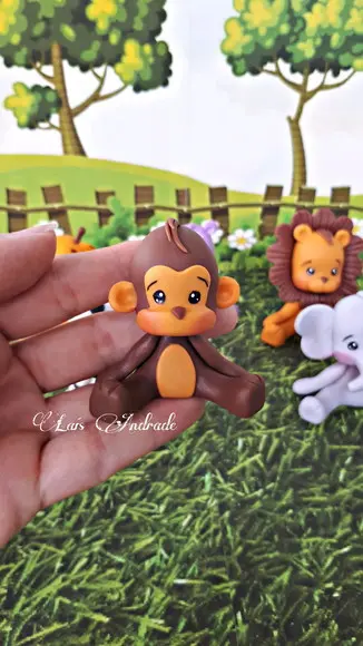 Apliques Bichinhos do Safari em Biscuit