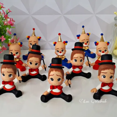 Apliques circo em biscuit | mágicos e palhaços