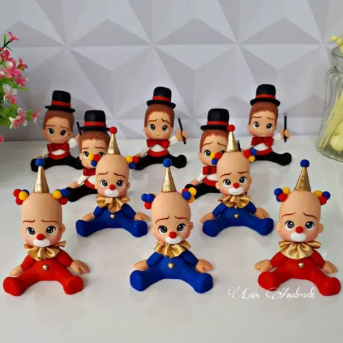 Apliques circo em biscuit | mágicos e palhaços