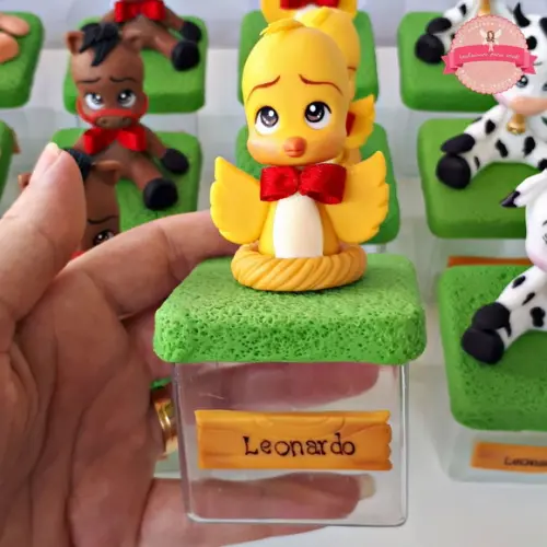 Caixinha Fazendinha Personalizada em biscuit