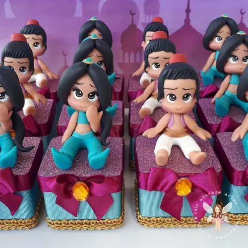 Caixinha Luxo Princesa Jasmine e Aladdin