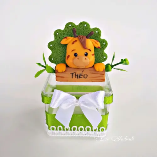 Caixinha Safari personalizada em biscuit