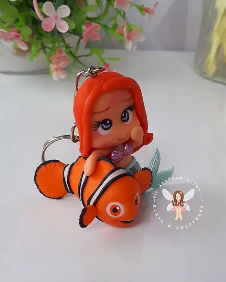 Chaveiro Personalizado Sereia e Nemo