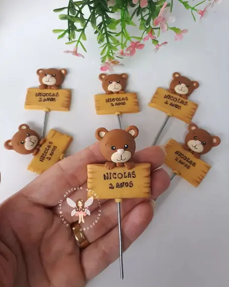 Enfeite de Chimarrão em biscuit tema bosque