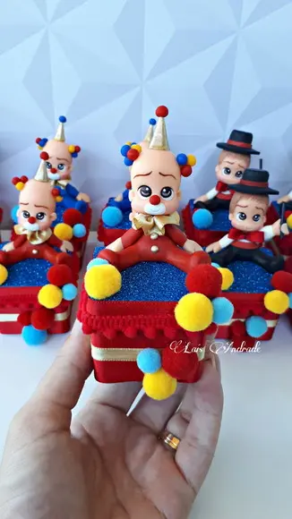 Caixinhas Luxo Circo em biscuit
