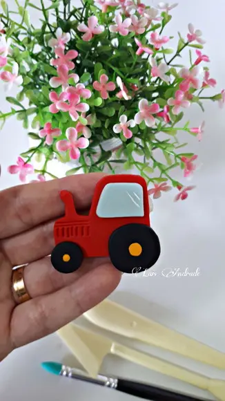 Imã de Geladeira Trator Tema Fazendinha