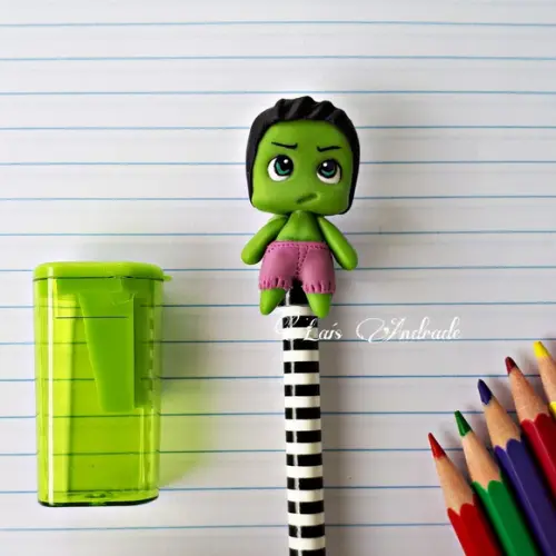 Ponteira de Lápis Hulk em biscuit
