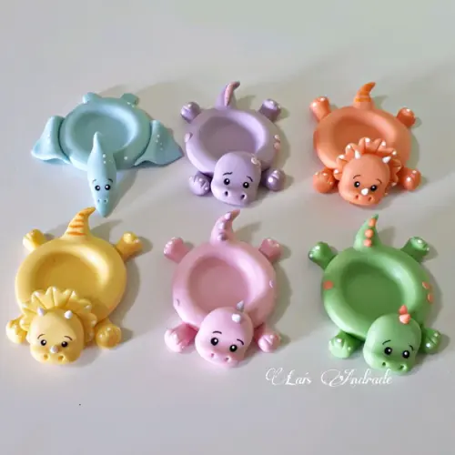 Porta Doces Dinossauros em biscuit