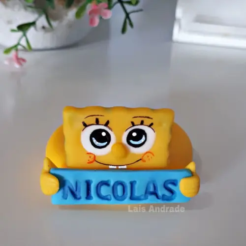 Porta Docinho Bob Esponja feito em biscuit