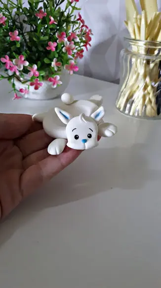 Porta docinho Coelhinho em biscuit
