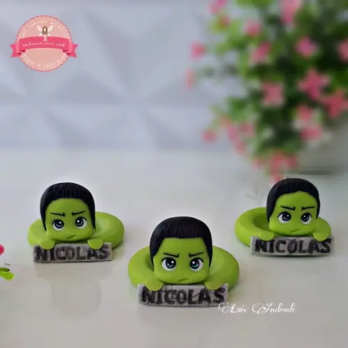 Porta Docinho Personalizado Hulk em biscuit