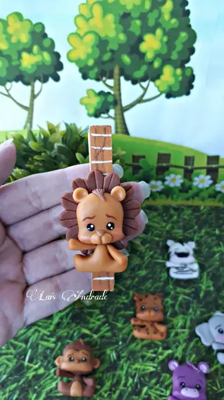 Porta recado de geladeira Safari em biscuit