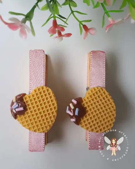 Pregador Personalizado Biscoito Waffle em Biscuit - kit com 10 unidades