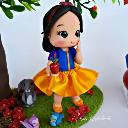 Topo de Bolo Branca de Neve Biscuit