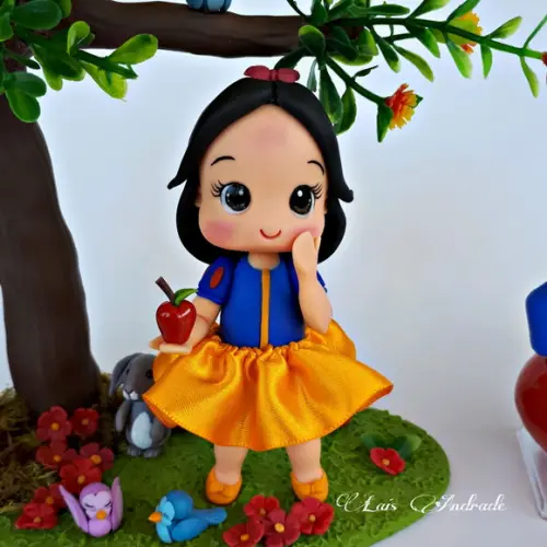 Topo de Bolo Branca de Neve Biscuit
