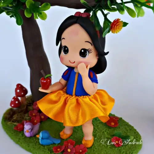 Topo de Bolo Branca de Neve Biscuit
