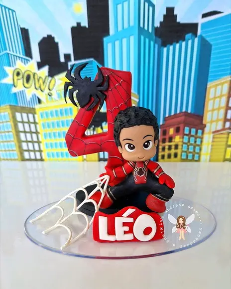 Topo de Bolo Homem Aranha Personalizado