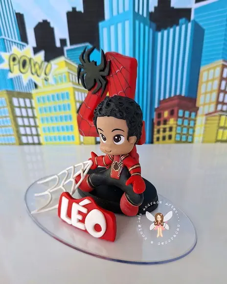 Topo de Bolo Homem Aranha Personalizado