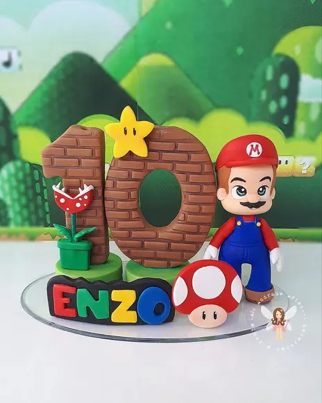 Topo de Bolo Personalizado Super Mario