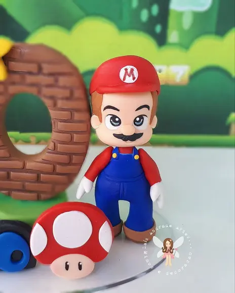 Topo de Bolo Personalizado Super Mario
