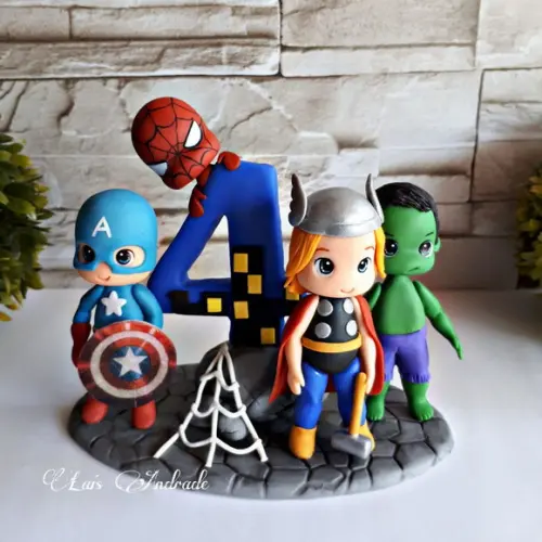 Topo de bolo Super-heróis