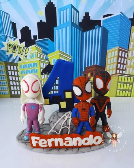Topo de Bolo Spidey e Seus Amigos Espetaculares COM NOME