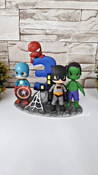 Topo de bolo Super-heróis