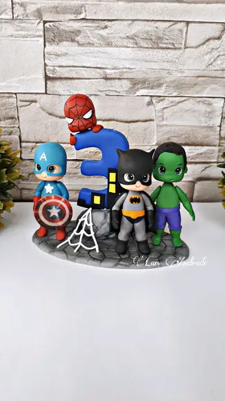 Topo de Bolo Super-heróis