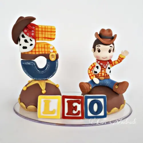 Topo de bolo Toy Story | Xerife Woody com nome