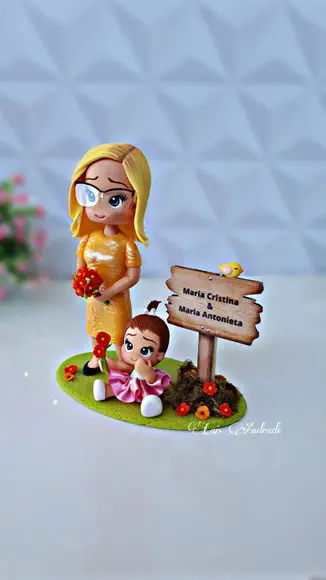 Topo de bolo vovó personalizada em biscuit