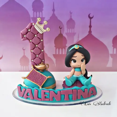 Topo de bolo Princesa Jasmine com nome