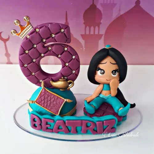 Topo de bolo Princesa Jasmine com nome