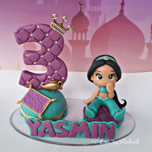 Topo de bolo Princesa Jasmine com nome