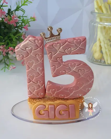 Vela 15 Anos Rose Gold Biscuit