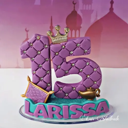 Vela 15 anos Princesa Jasmine com nome