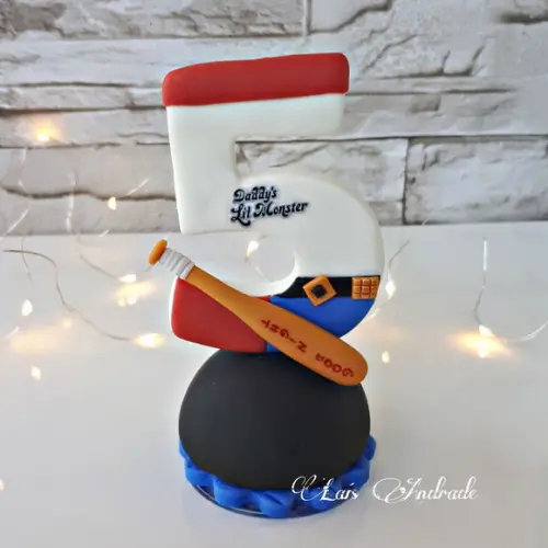 Vela Arlequina Arlequina personalizada em biscuit