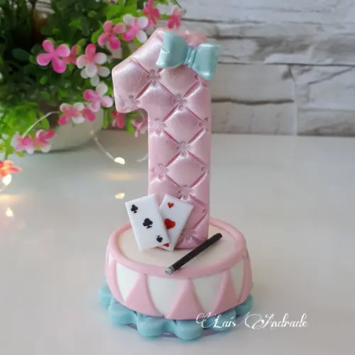 Vela Circo rosa biscuit