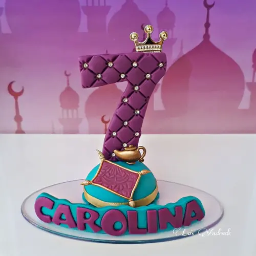 Vela Princesa Jasmine com nome