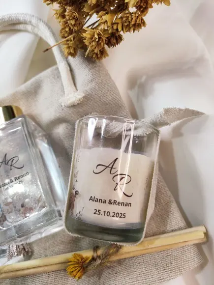 Kit Convite Padrinhos Luxo | Vela, Difusor, Aromatizador