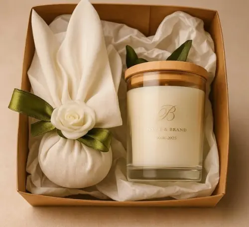 Kit Sachê Perfumado e vela Aromática |Lembrancinhas personalizadas