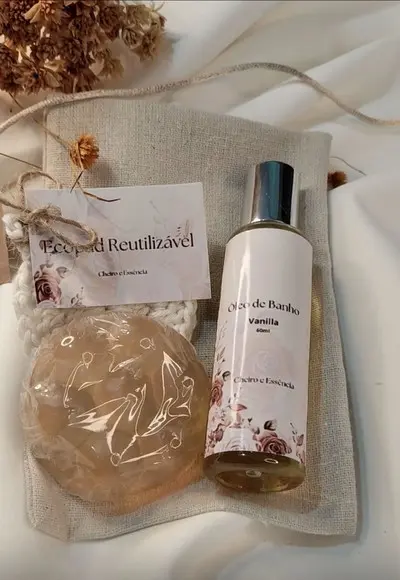 Kit Presente|óleo de Banho, Sabonete Massageador e Ecopad